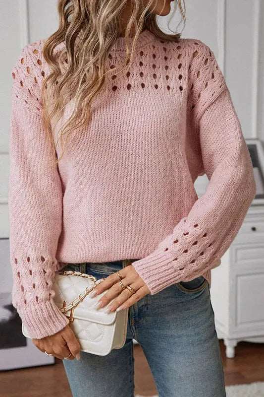 Ingrid Cutwork Shoulder Sweater