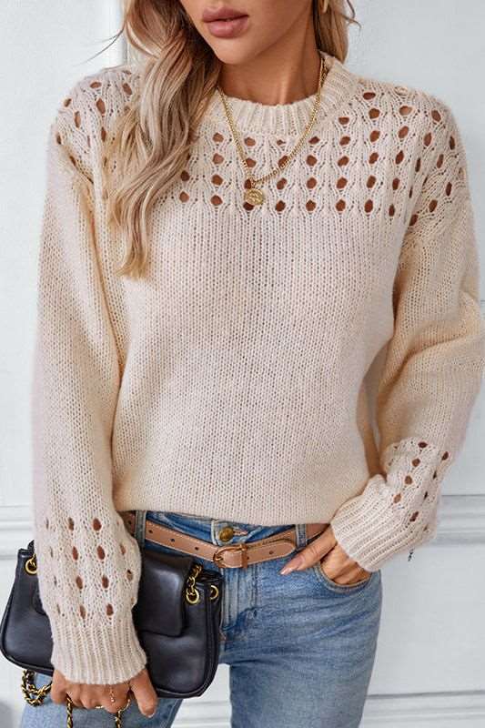 Ingrid Cutwork Shoulder Sweater