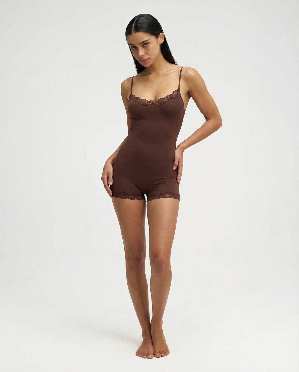 Women's Lace Trim Cami Romper | Soft Stretch Sleepwear