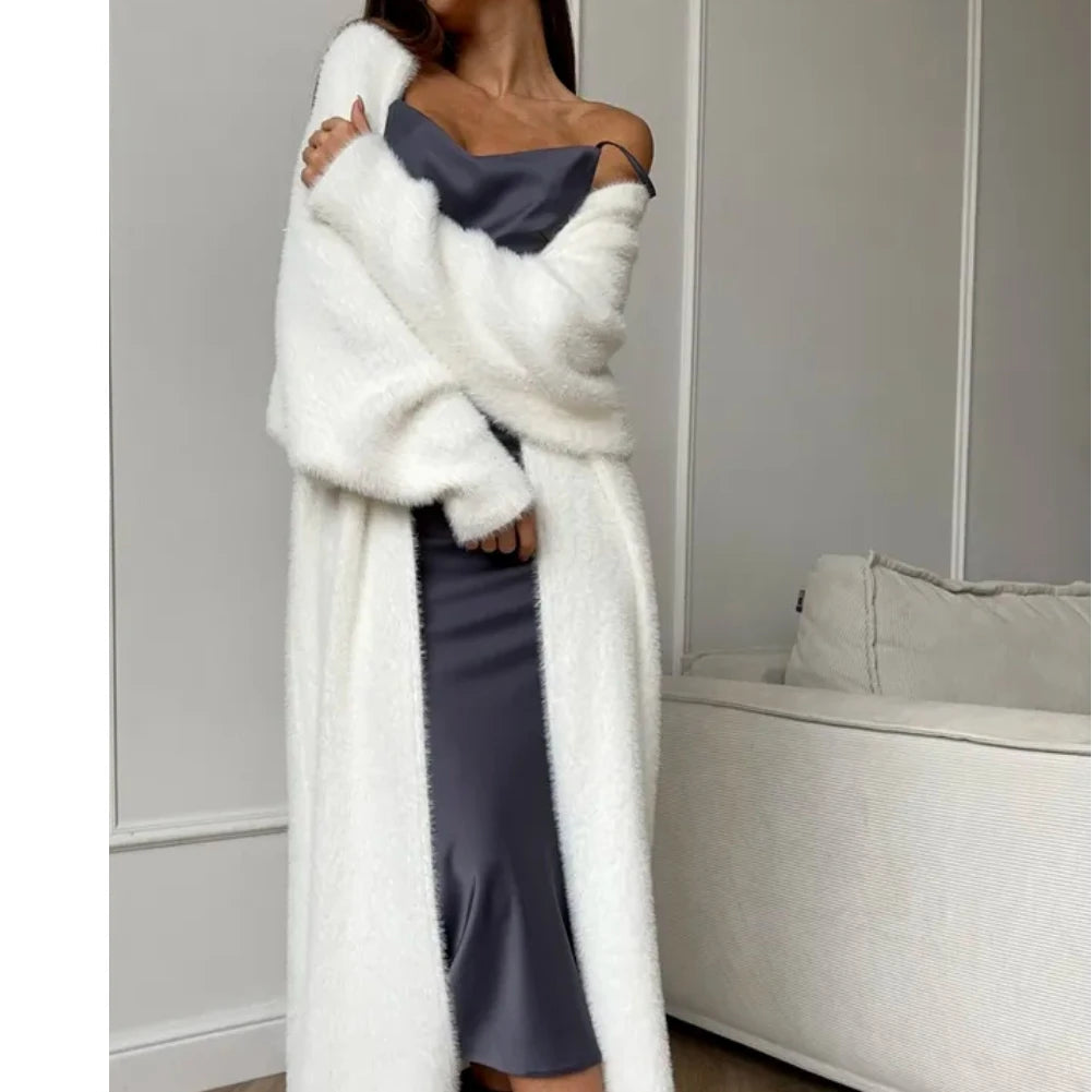 Everly Women's Fuzzy Knit Long Cardigan