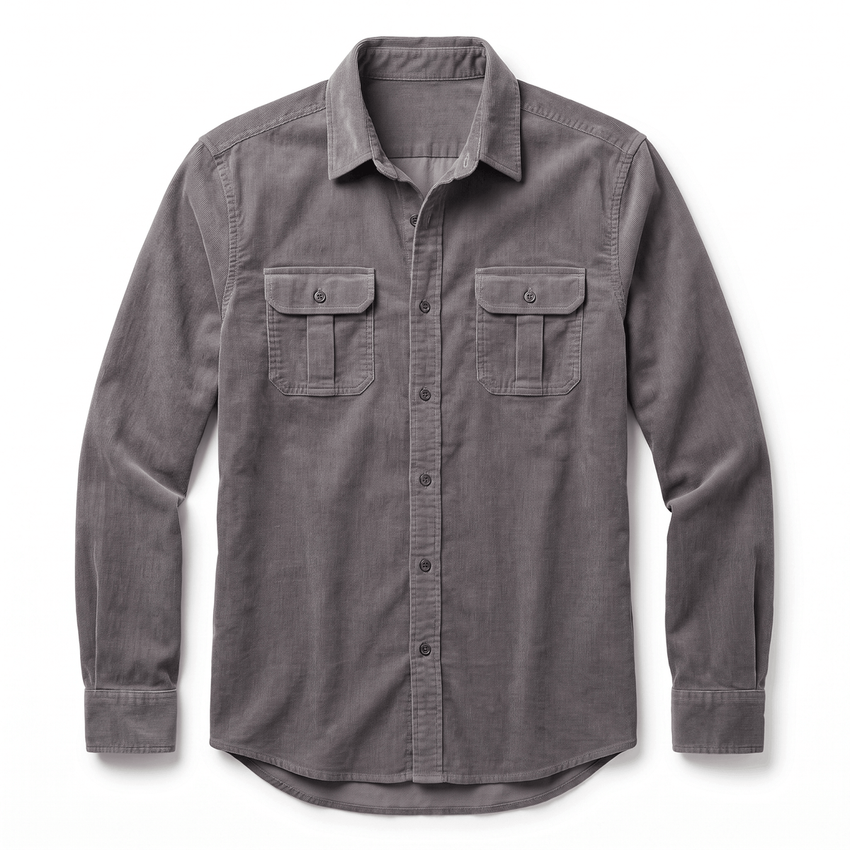 Steven Classic Corduroy Shirt – Regular Fit Spread Collar Twin Flap Pocket Everyday Top