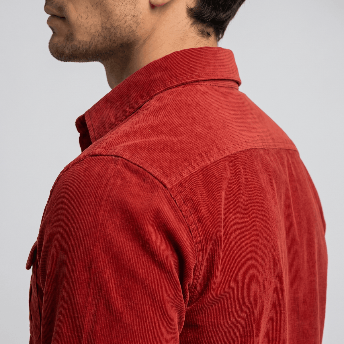 Steven Classic Corduroy Shirt – Regular Fit Spread Collar Twin Flap Pocket Everyday Top