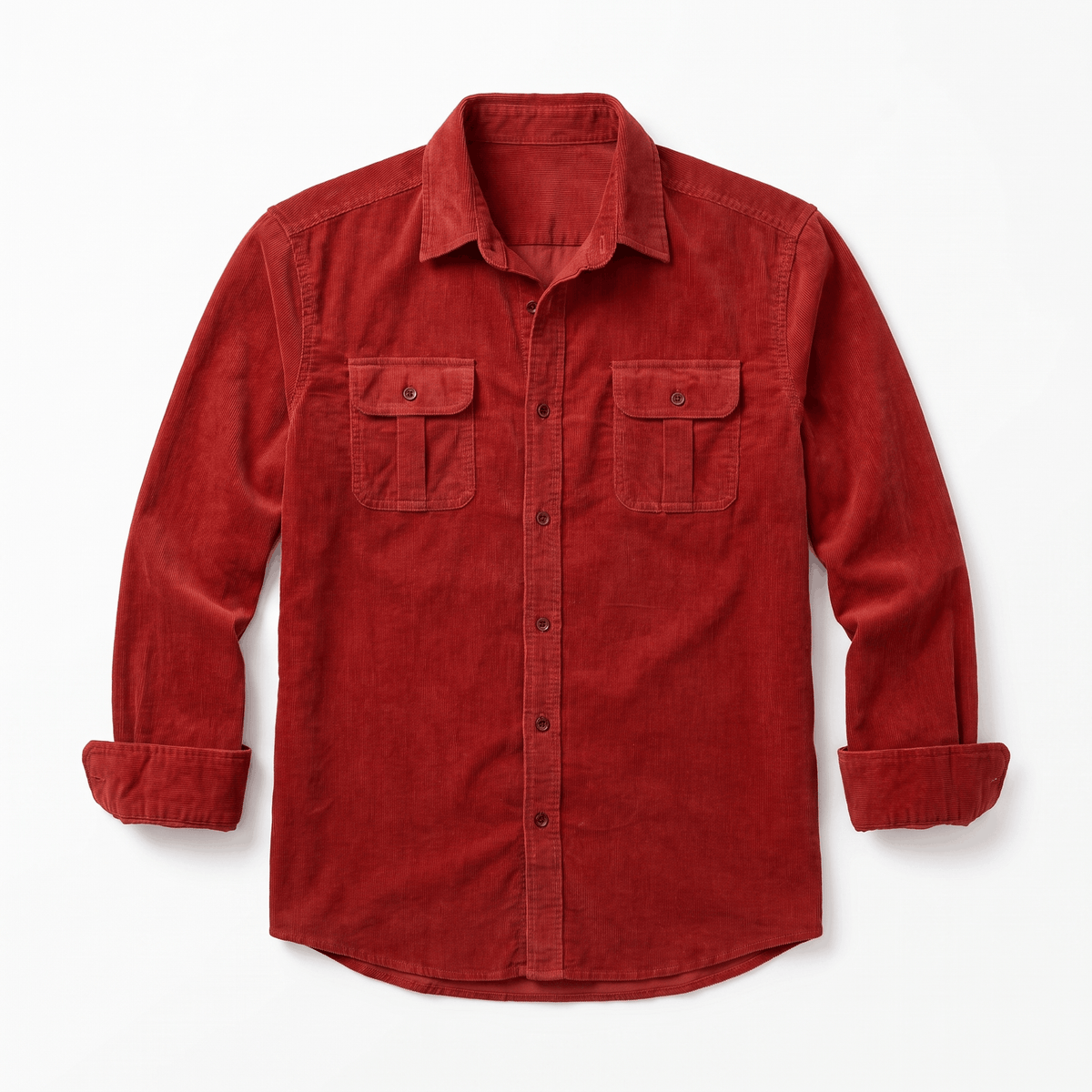 Steven Classic Corduroy Shirt – Regular Fit Spread Collar Twin Flap Pocket Everyday Top