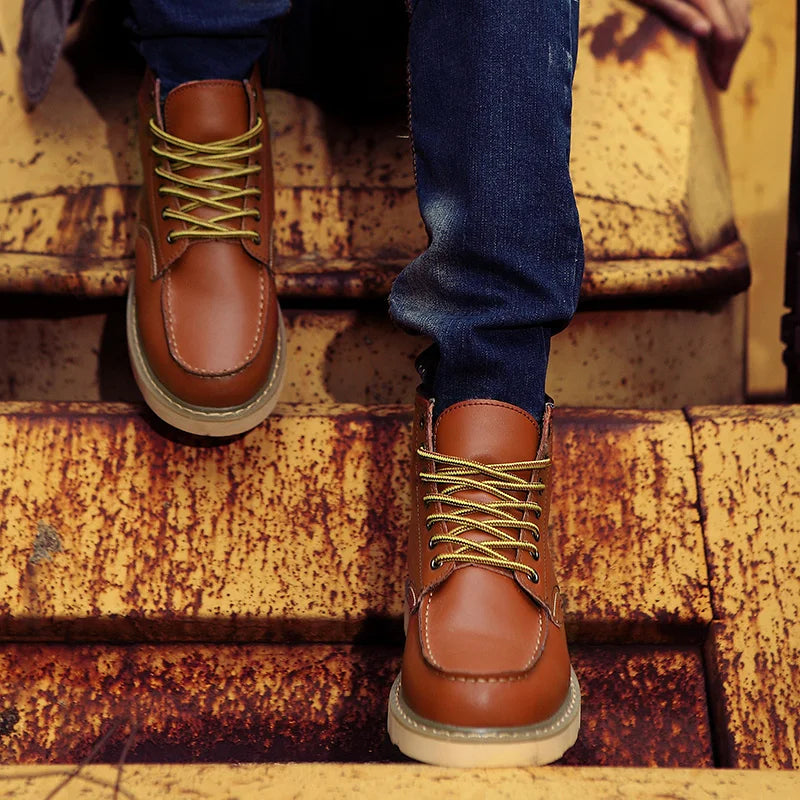 Men's Lace-Up Work Boots | Cushioned Moc Toe