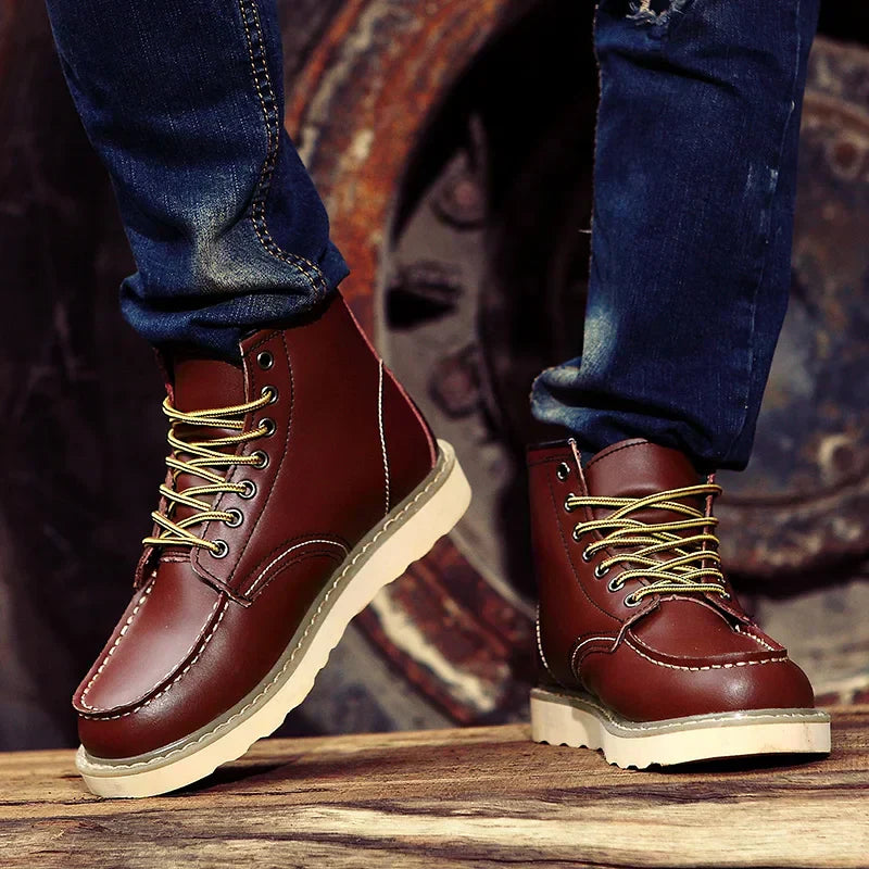 Men's Lace-Up Work Boots | Cushioned Moc Toe