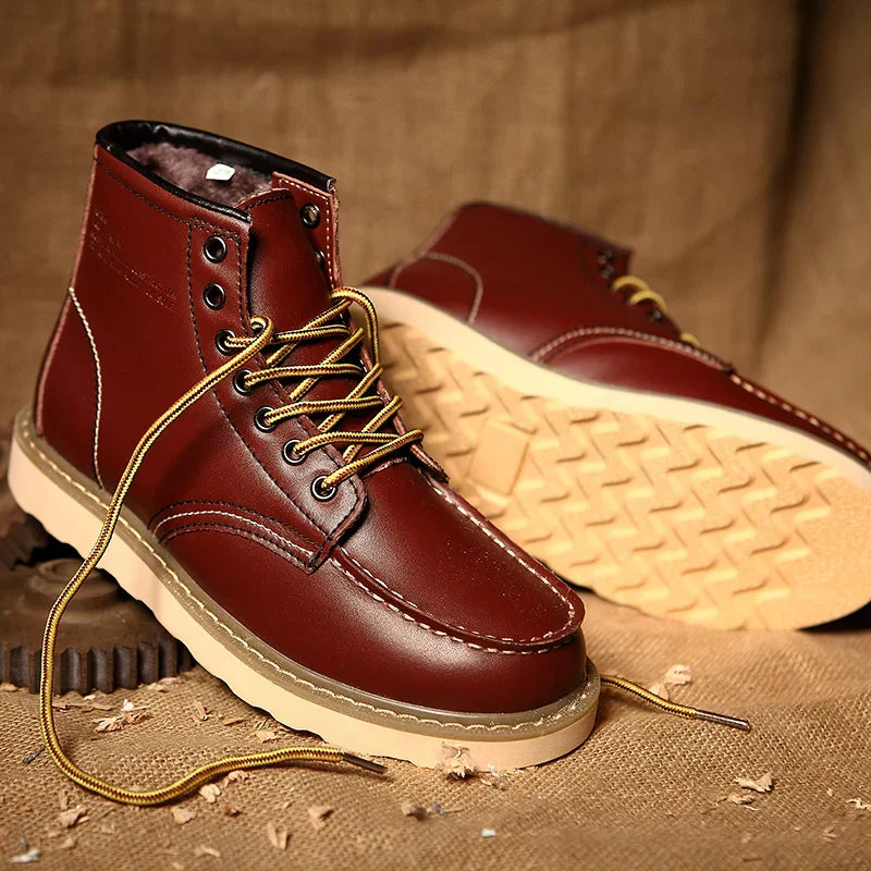 Men's Lace-Up Work Boots | Cushioned Moc Toe