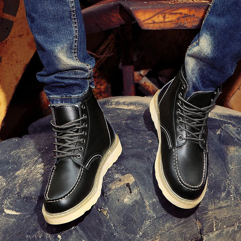 Men's Lace-Up Work Boots | Cushioned Moc Toe