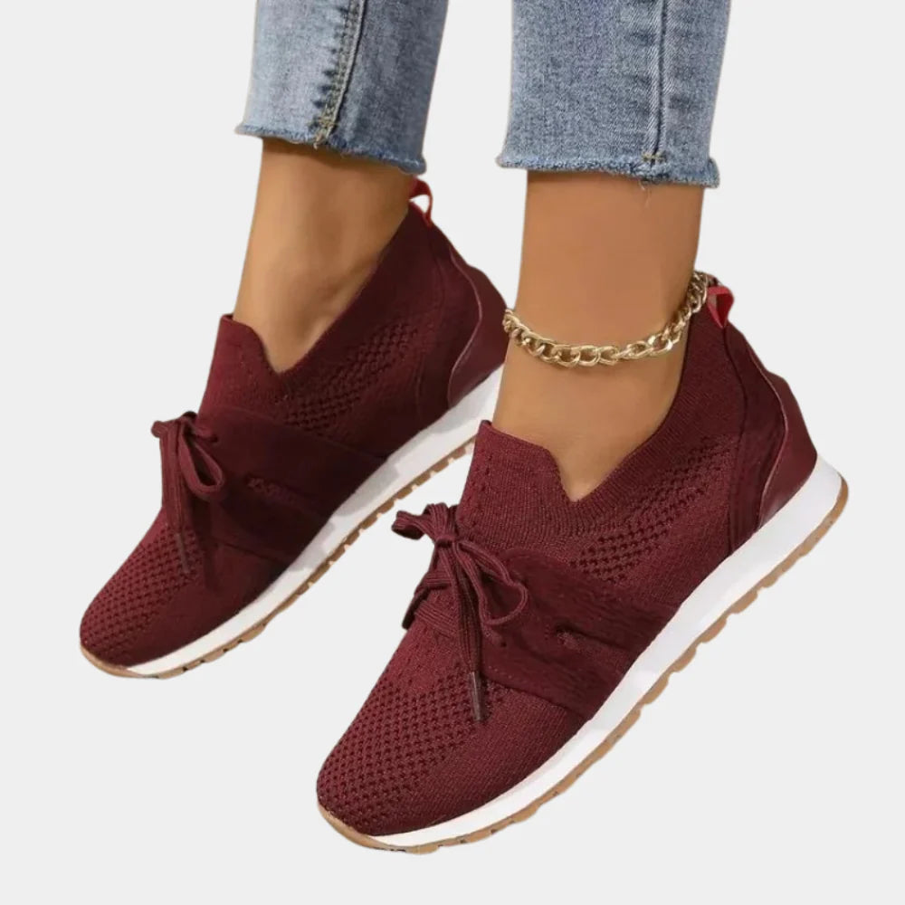 Women's Breathable Mesh Sneakers with Lace-Up Closure