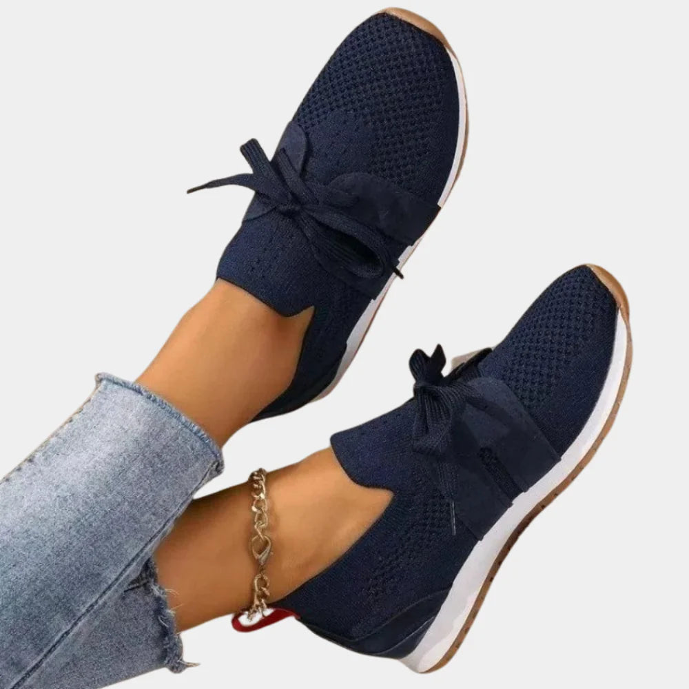 Women's Breathable Mesh Sneakers with Lace-Up Closure