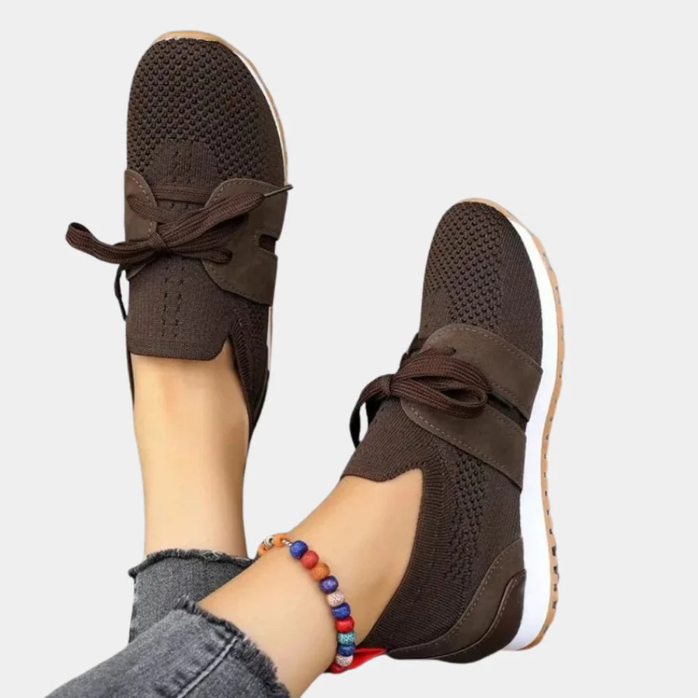 Women's Breathable Mesh Sneakers with Lace-Up Closure