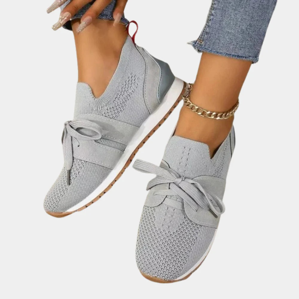 Women's Breathable Mesh Sneakers with Lace-Up Closure