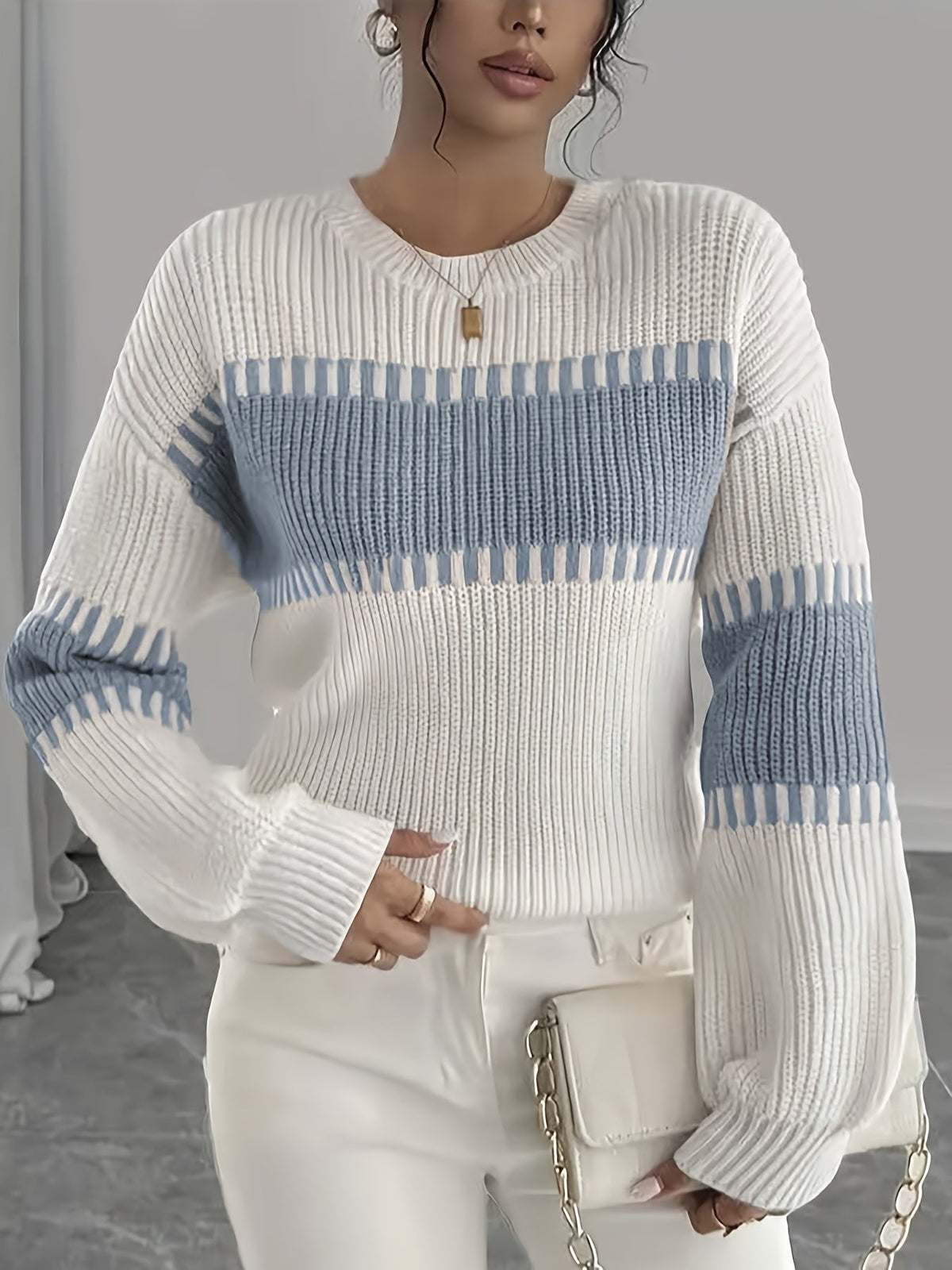 Mabelle Wide Sleeve Striped Sweater