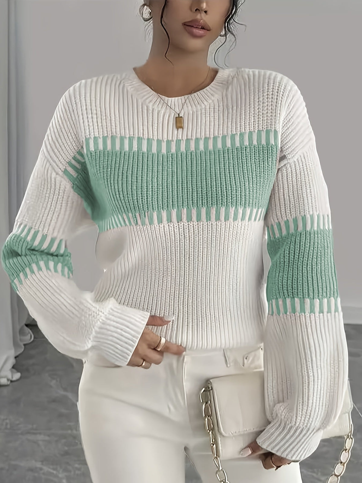 Mabelle Wide Sleeve Striped Sweater
