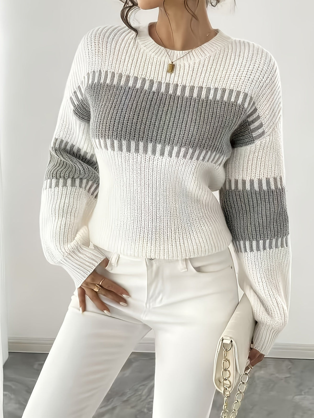 Mabelle Wide Sleeve Striped Sweater
