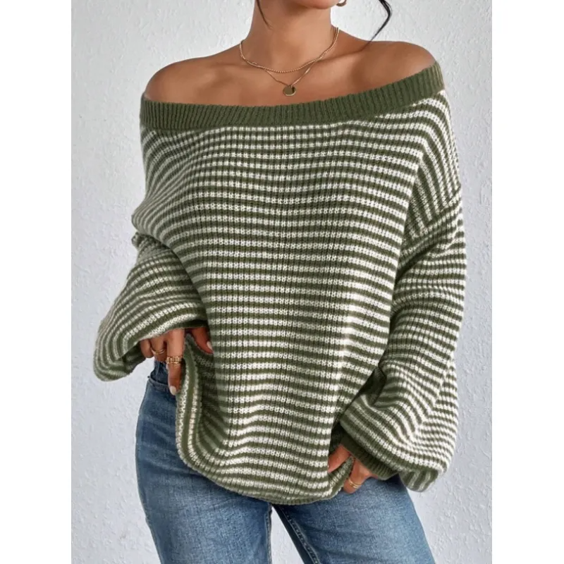 Marlo Striped Off-Shoulder Sweater