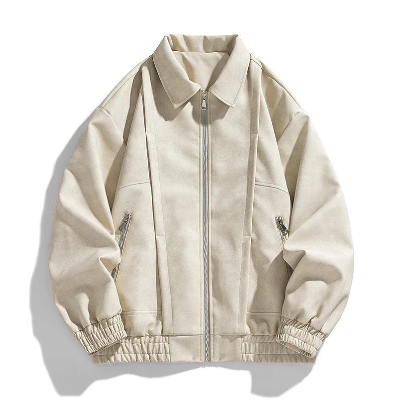 Bryan Men's Suede-Style Bomber Jacket – Zip Closure & Relaxed Fit