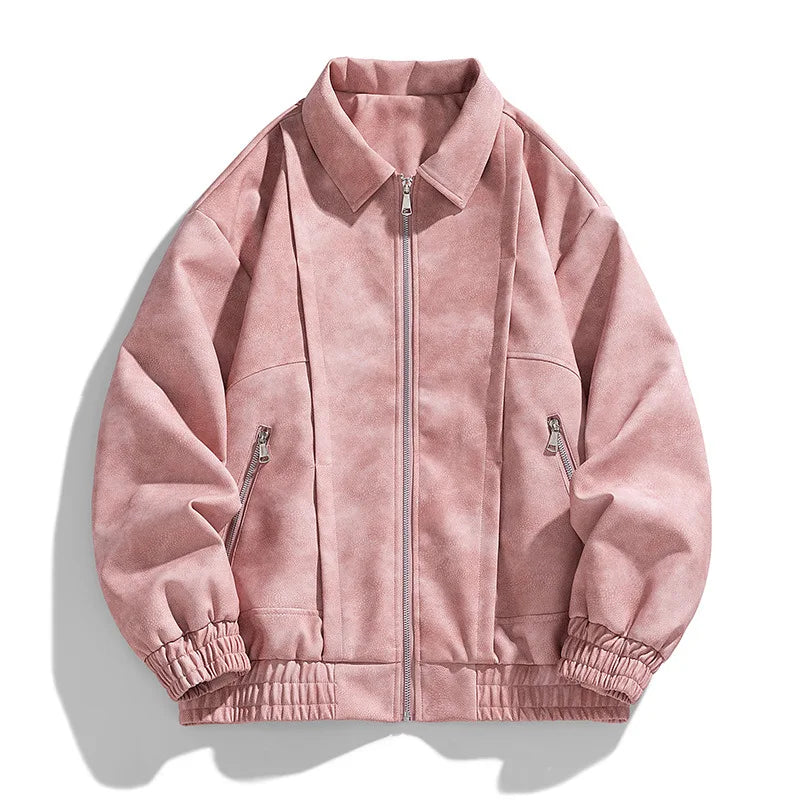 Bryan Men's Suede-Style Bomber Jacket – Zip Closure & Relaxed Fit