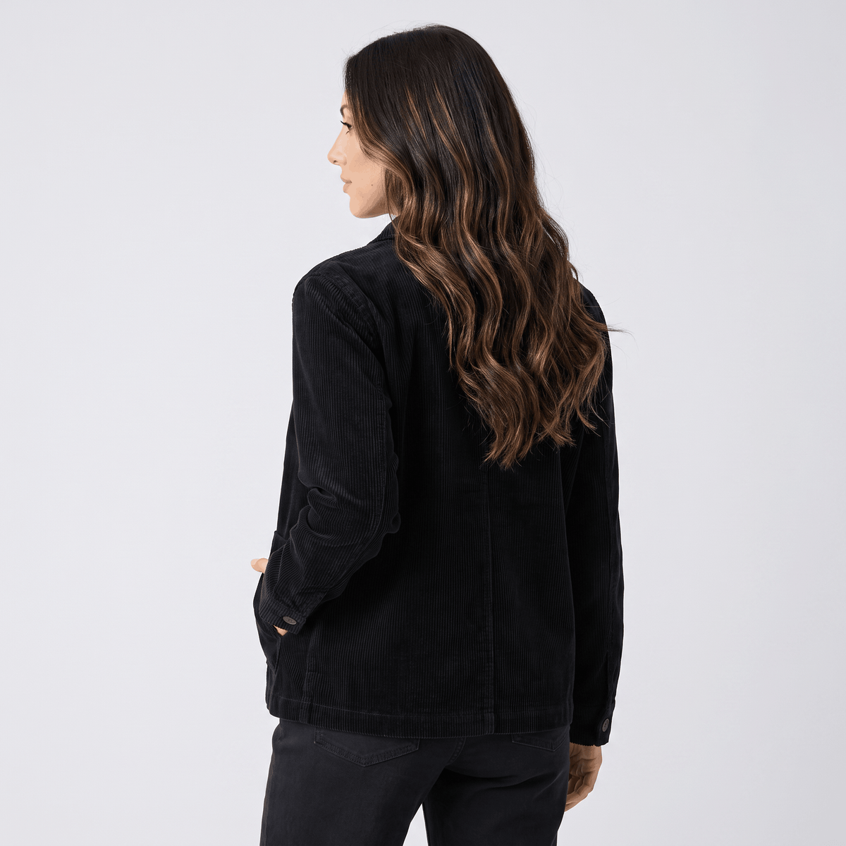 Tracey Cotton Chore Corduroy Jacket – Boxy Button-Front Patch Pocket Wide Wale Layering Outerwear