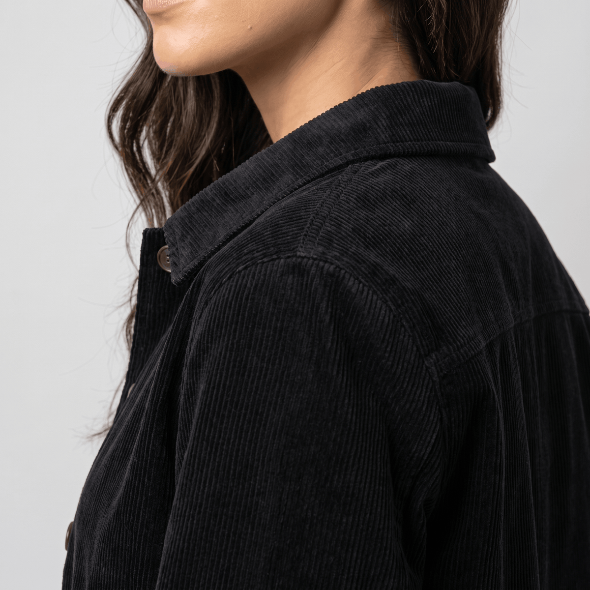 Tracey Cotton Chore Corduroy Jacket – Boxy Button-Front Patch Pocket Wide Wale Layering Outerwear