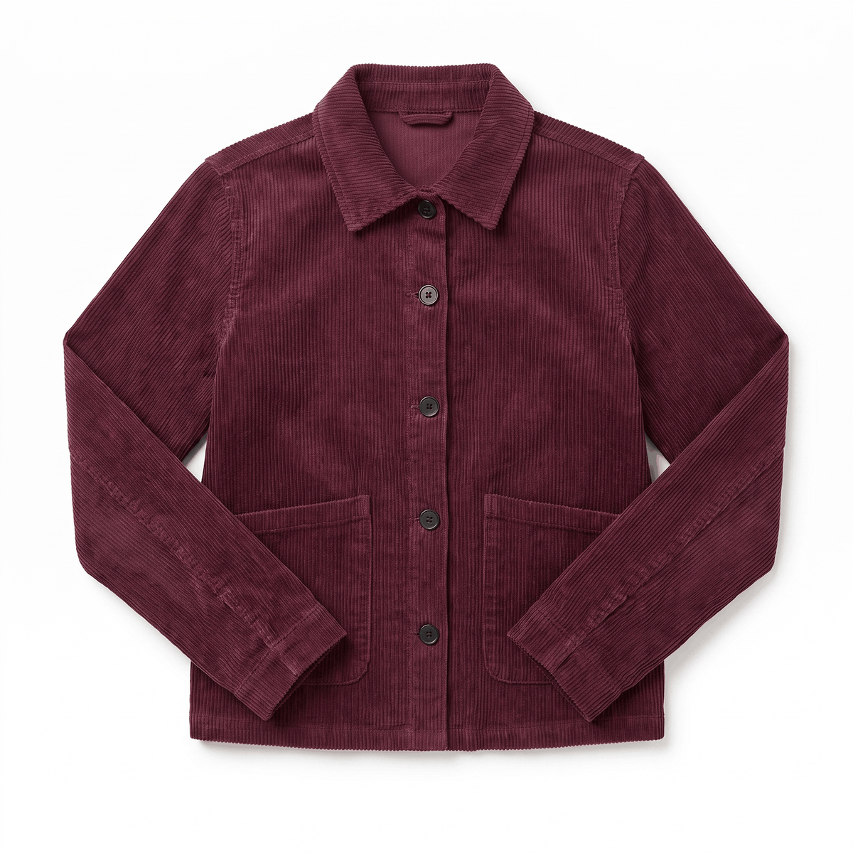 Tracey Cotton Chore Corduroy Jacket – Boxy Button-Front Patch Pocket Wide Wale Layering Outerwear