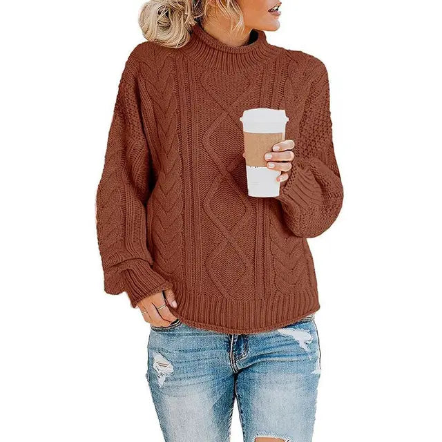 Women’s Chunky Knit Roll Neck Jumper