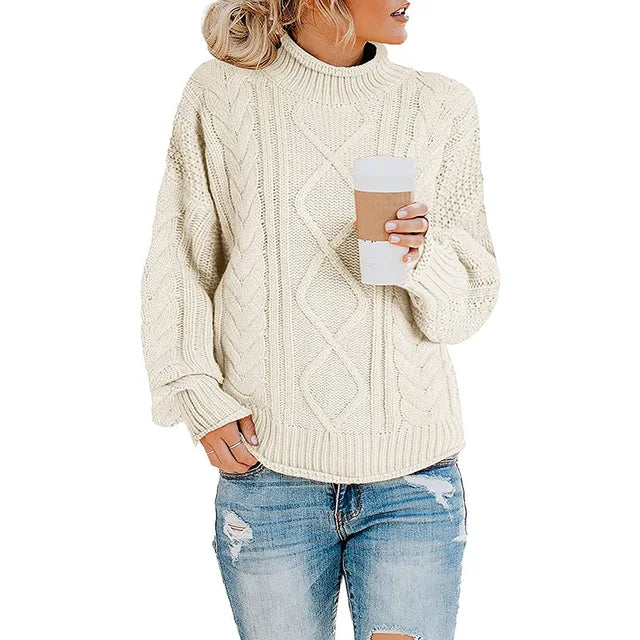 Women’s Chunky Knit Roll Neck Jumper