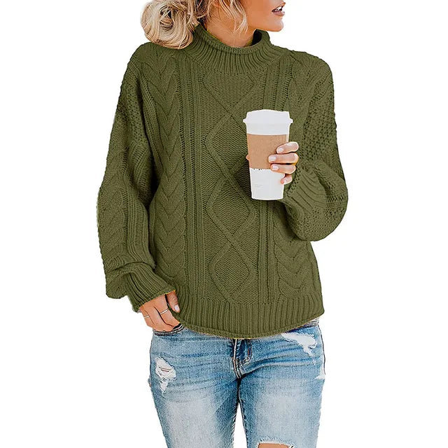 Women’s Chunky Knit Roll Neck Jumper