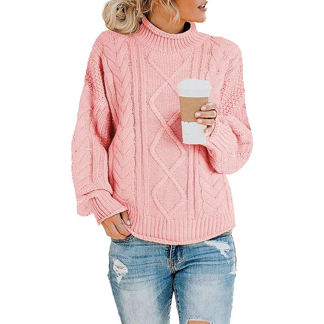 Women’s Chunky Knit Roll Neck Jumper