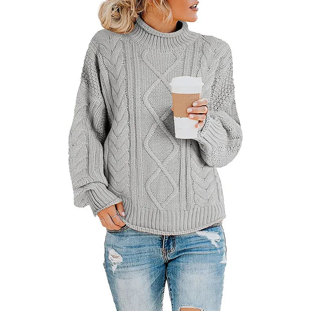 Women’s Chunky Knit Roll Neck Jumper