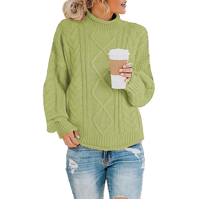 Women’s Chunky Knit Roll Neck Jumper