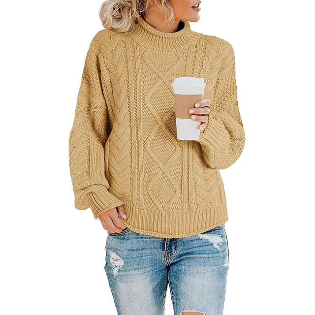 Women’s Chunky Knit Roll Neck Jumper