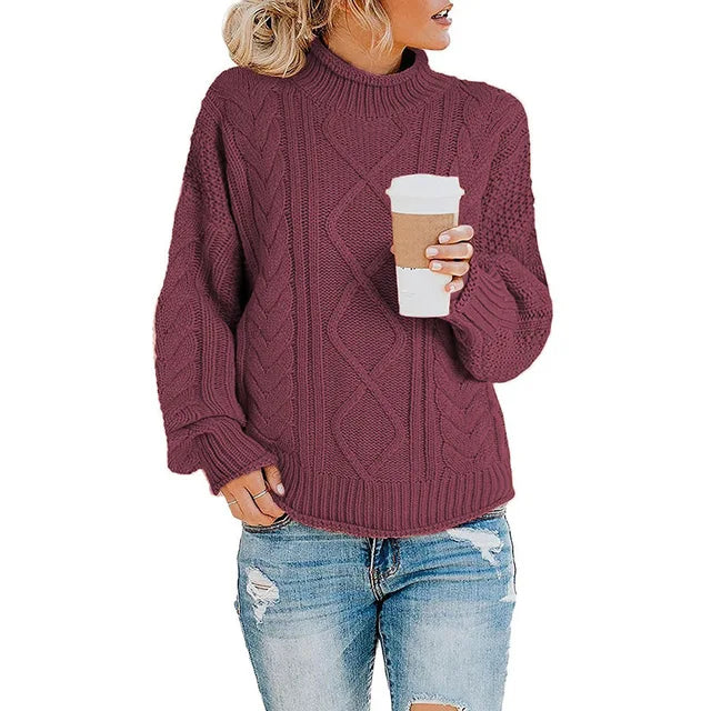 Women’s Chunky Knit Roll Neck Jumper