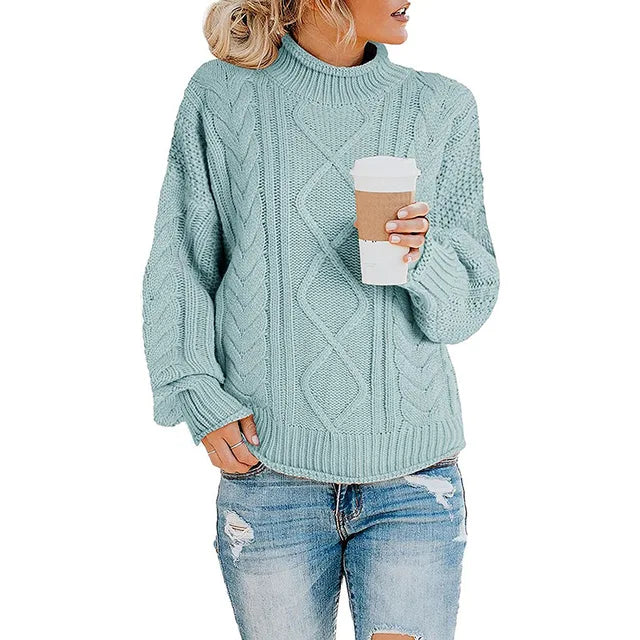 Women’s Chunky Knit Roll Neck Jumper