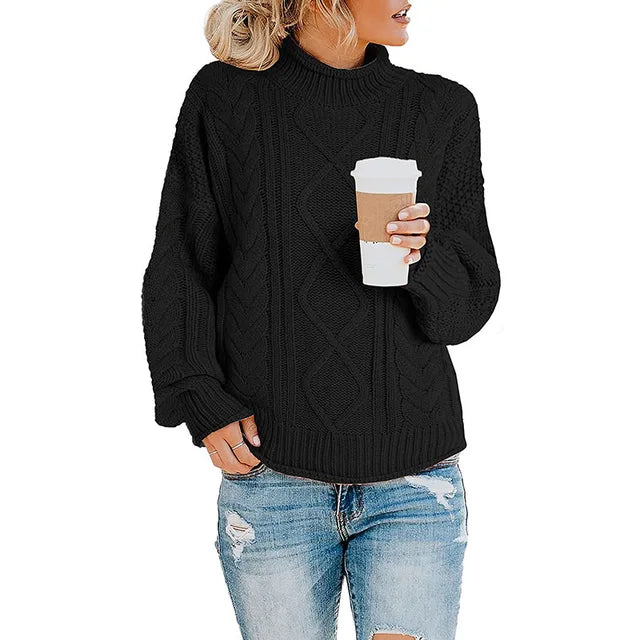 Women’s Chunky Knit Roll Neck Jumper