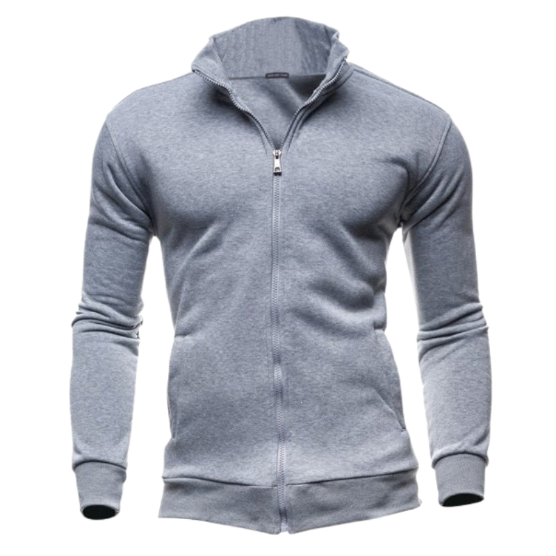 SOLID HIGH NECK HOODIE FOR MEN