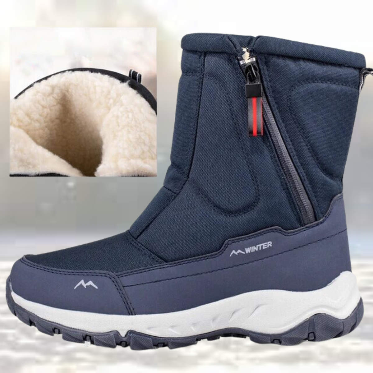Women's warm velvet lined waterproof boots