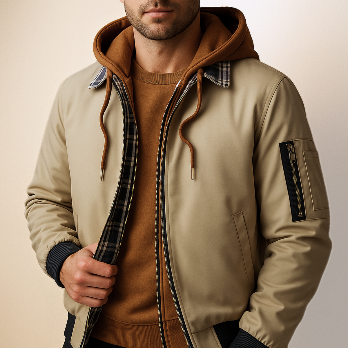 Men's Hooded Winter Jacket | Quilted Shell Coat