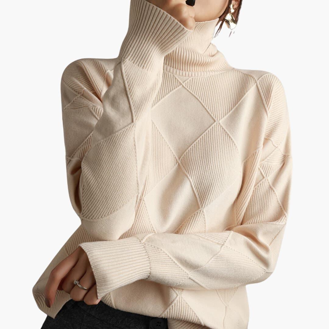 Selah | Ribbed Fitted Silhouette Turtleneck Sweater