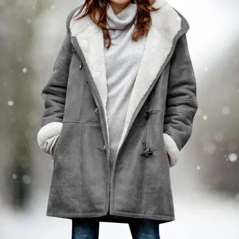Aida Women's Winter Coat with Fleece Lining – Cozy Toggle Closure Jacket