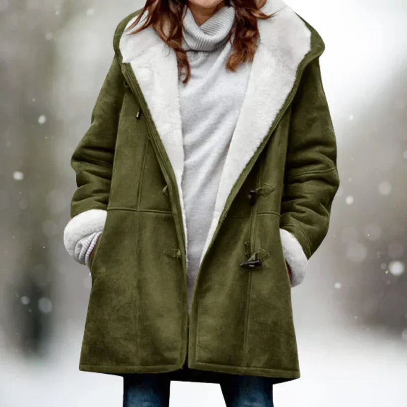 Aida Women's Winter Coat with Fleece Lining – Cozy Toggle Closure Jacket