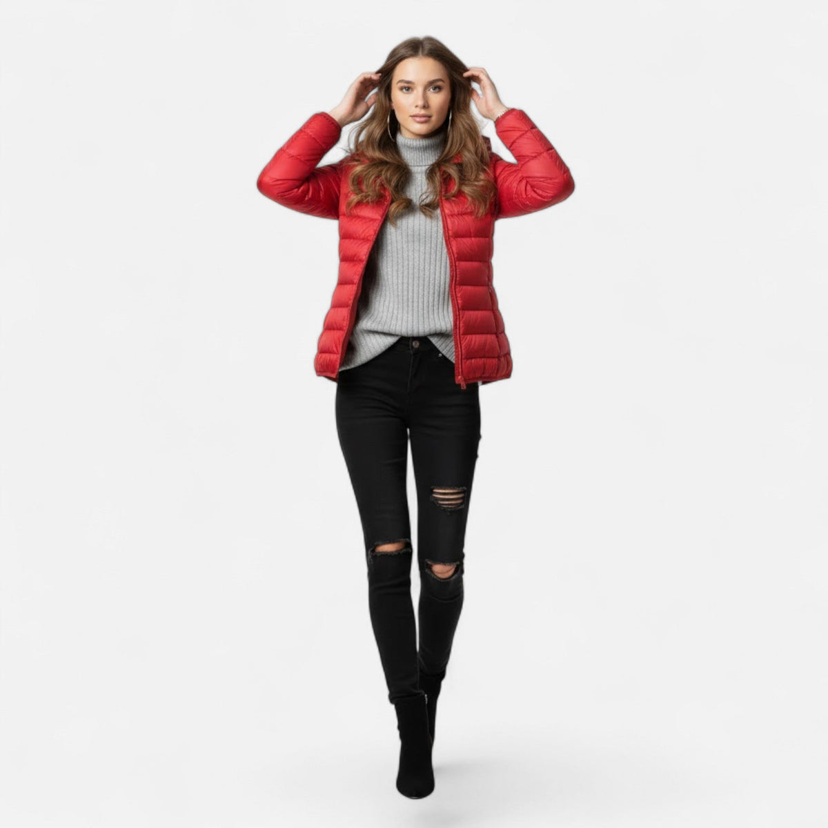 Women's Lightweight Hooded Puffer Jacket | Plus Size