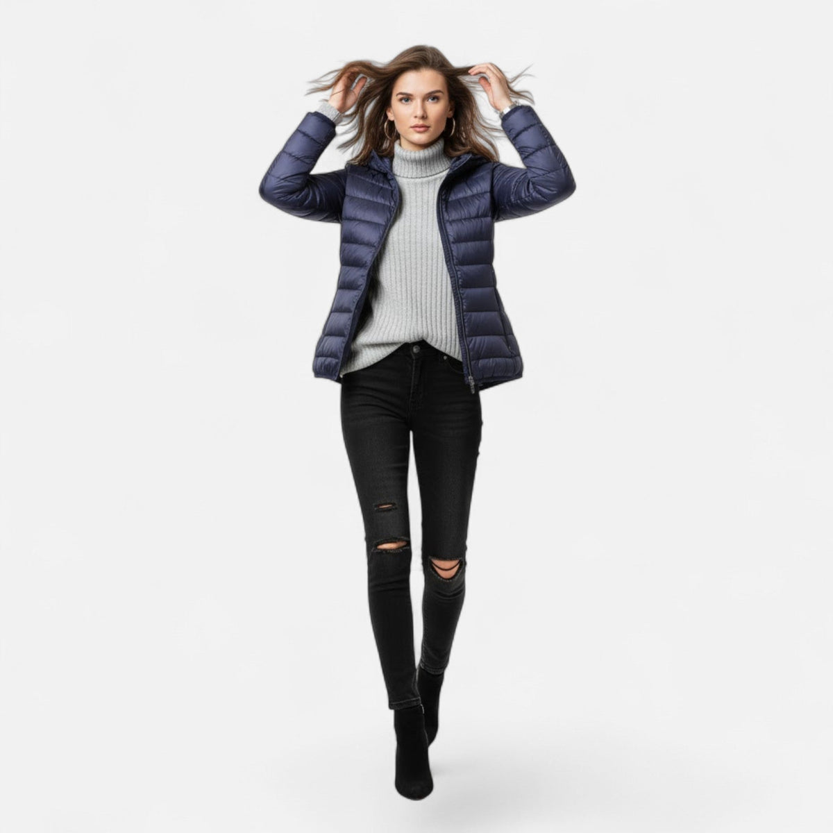 Women's Lightweight Hooded Puffer Jacket | Plus Size