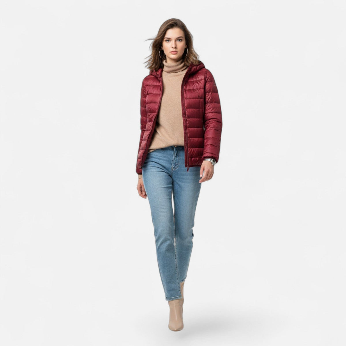 Women's Lightweight Hooded Puffer Jacket | Plus Size