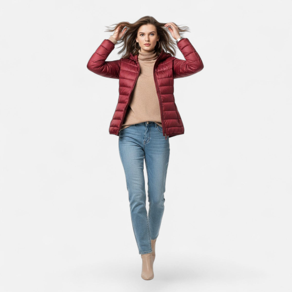 Women's Lightweight Hooded Puffer Jacket | Plus Size