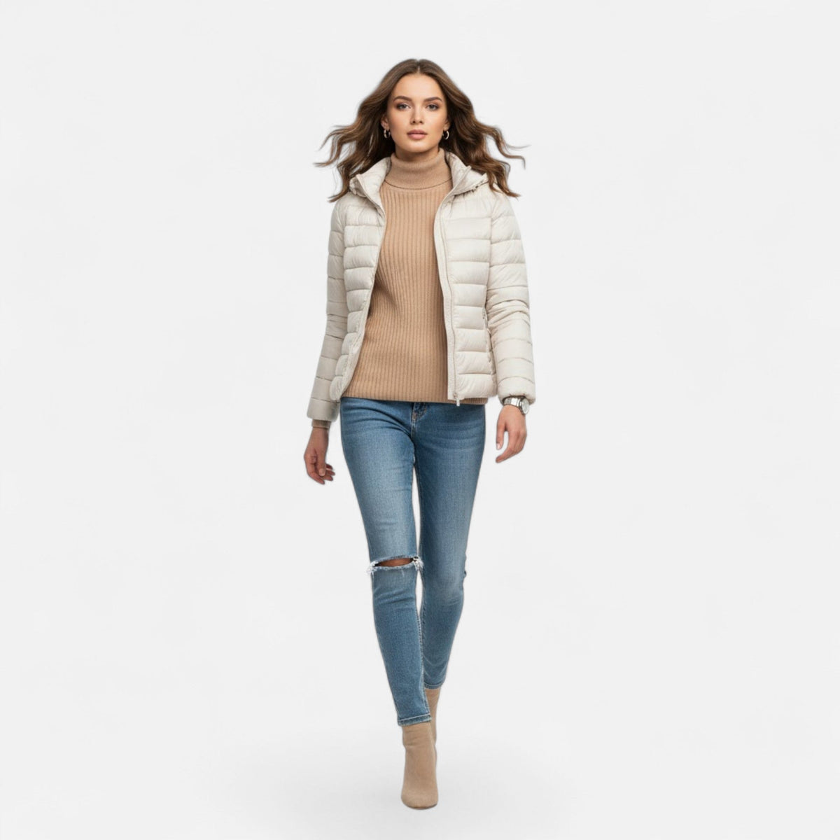 Women's Lightweight Hooded Puffer Jacket | Plus Size
