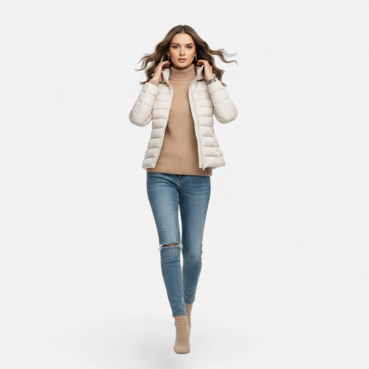 Women's Lightweight Hooded Puffer Jacket | Plus Size