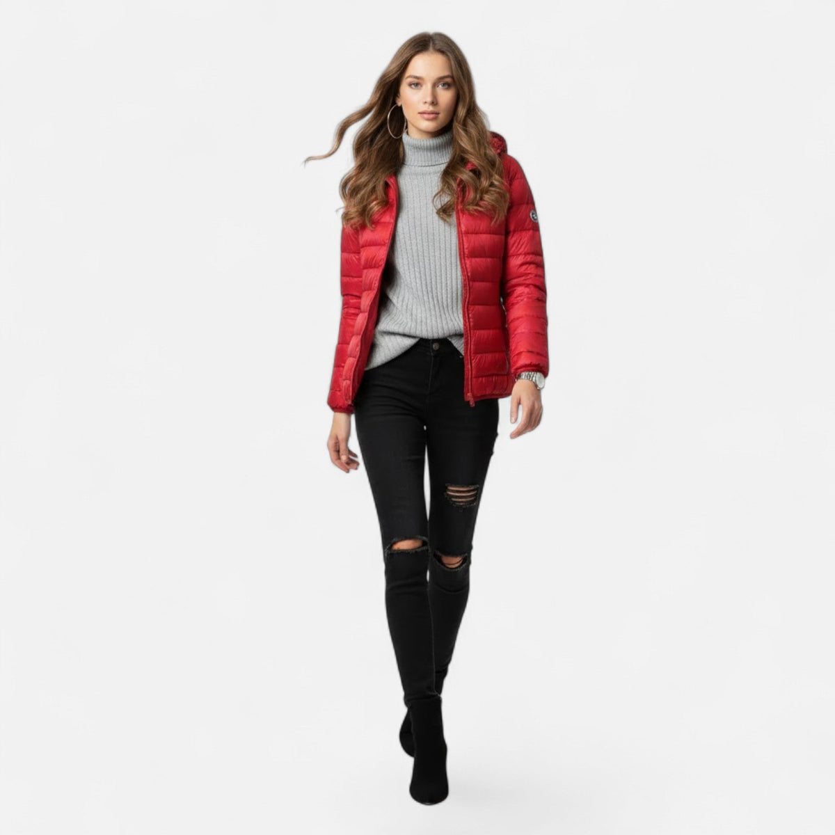Women's Lightweight Hooded Puffer Jacket | Plus Size