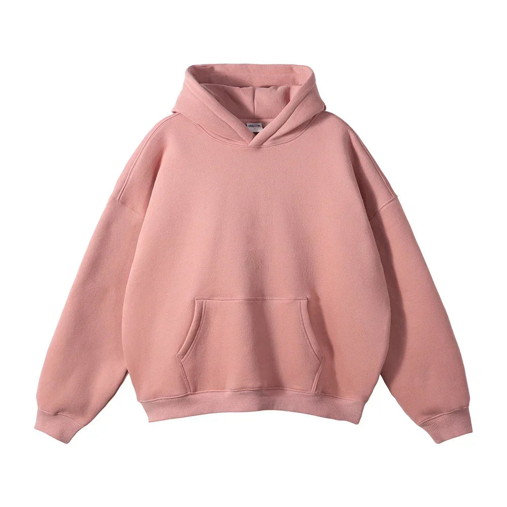 Men's Fleece Pullover Hoodie with Oversized Fit