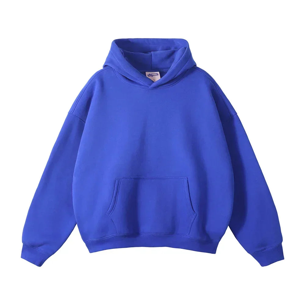 Men's Fleece Pullover Hoodie with Oversized Fit