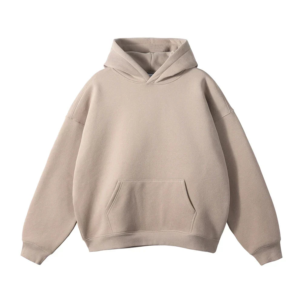 Men's Fleece Pullover Hoodie with Oversized Fit